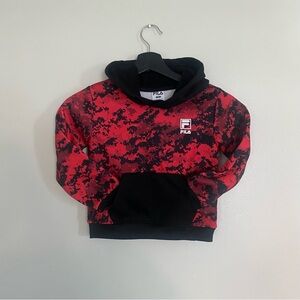 FILA Boys Red & Black Long-Sleeve Hoodie – 4T
